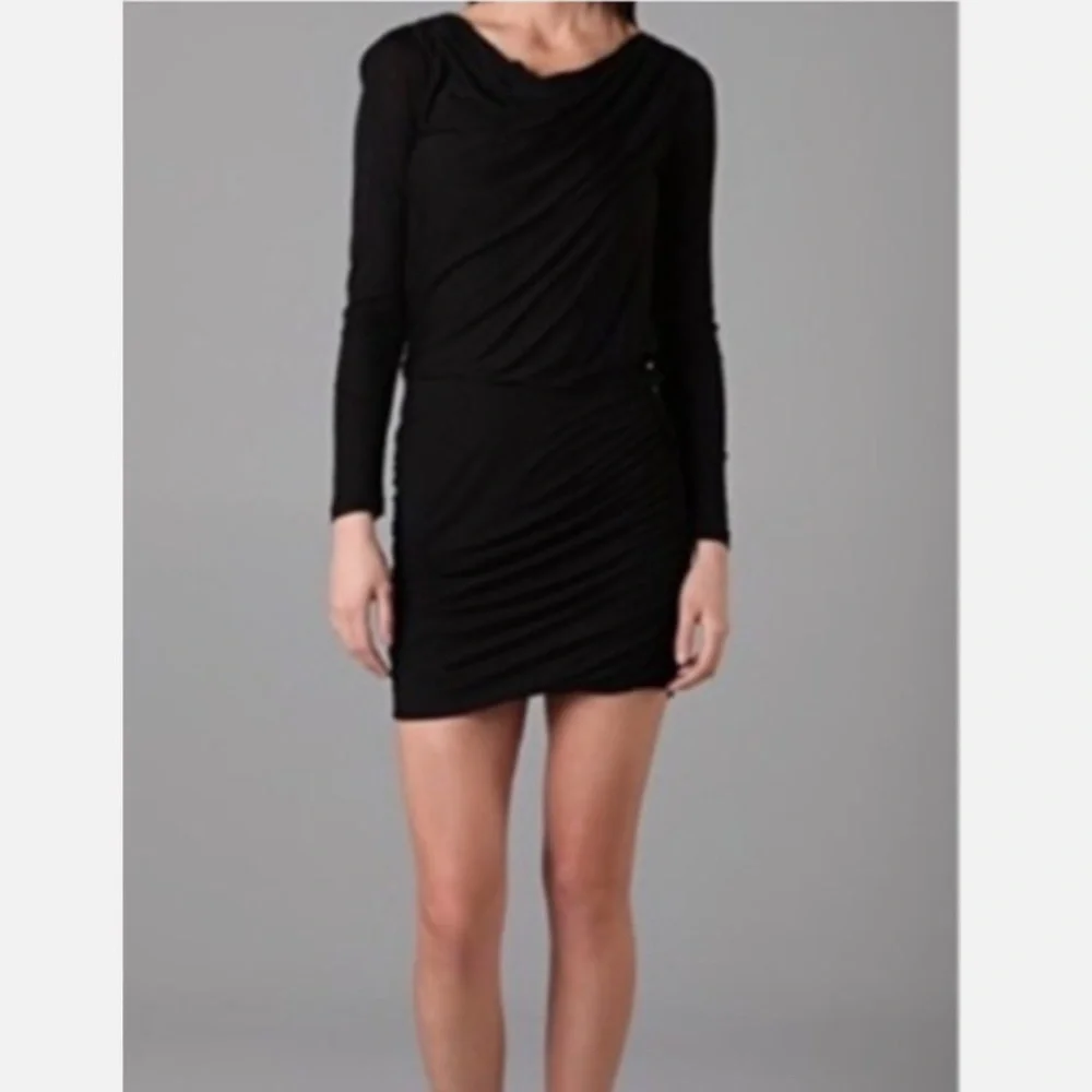 Theory- Heart Lavanien Dress in Black - Picture 2 of 4